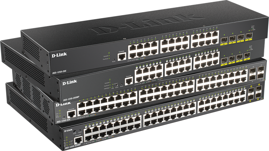 D-Link Switches DGS-1250 con ancho de banda 10 Gigabit